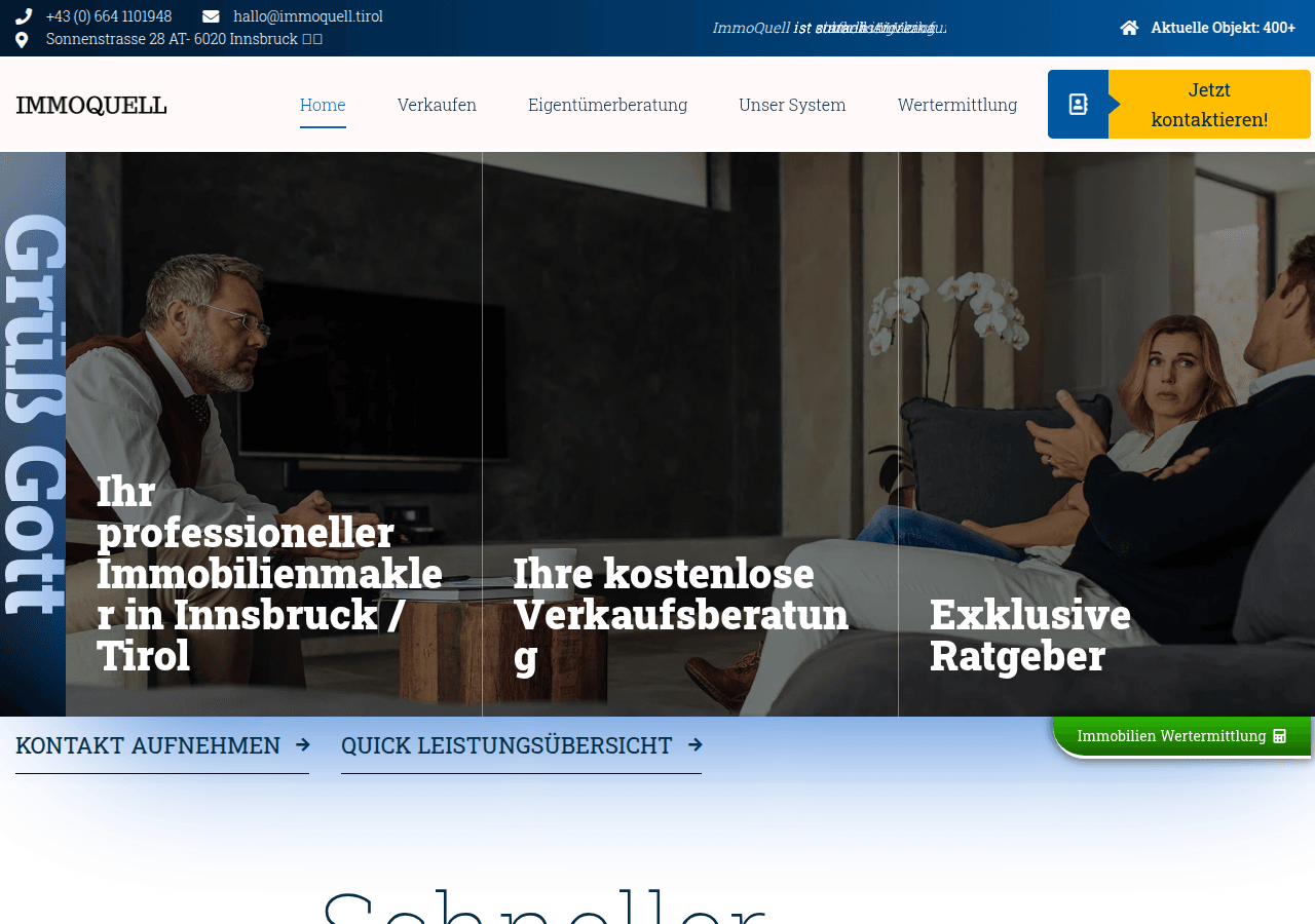 Die alte Website von ImmoQuell