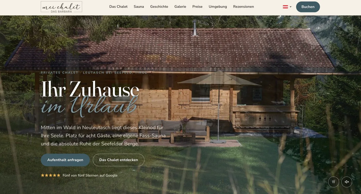 Die neue Website von mei chalet
